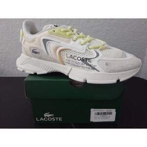 Lacoste Men's L003 Neo Textile Color Pop Sneakers Off White/Light Green 9.5